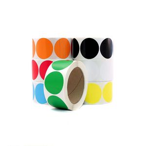 500 stks 1 inch ronde kleurrijke blanco zelfafdichtingsklevende stickers labels items geclassificeerde cirkel papieren afdichtinglabels op zakken en dozen