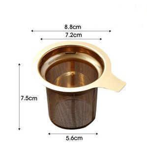 500 stks 304 roestvrij staal ronde zeef thee koffie infuser voor mok cup filter zeef lade metalen mesh