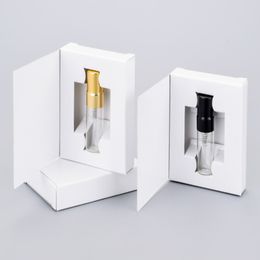 500 Uds 3ML 5ML 10ML botella de vidrio atomizador de Perfume botella pulverizadora de Perfume con caja de embalaje frasco de muestra de cosmético botellas rellenables