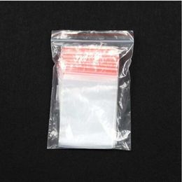 500pcs 4 6cm 5 7cm 6 8 cm Clear Zip Lock Plastic Bolsas de plástico Red Self Seas