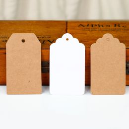 500pcs 4x7cm Kraft Paper Tags Mariage Birthday Party Packaging Gift Étiquettes Blank Hang Tags For Handmade Cookie Cookie Candy Decor