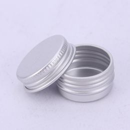 500 stks 5g Ronde Aluminium Blikjes Blikken Opslag Crème Cosmetische Pot Lippenbalsem Container Box Case Tin Jar Potten met Schroef Deksels Zilver DH0355