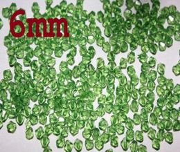 Perles en cristal à facettes Bicone, 500 pièces, 6mm, 5301, amples, couleur verte, pour artisanat de mariage, 10 couleurs, au choix 4256071