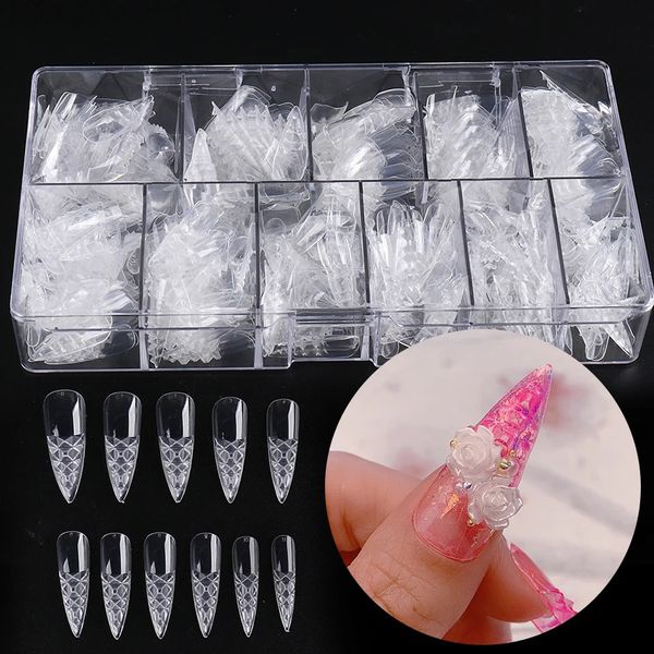 500 piezas de uñas artificiales puntas coloreadas esmaltadas cápsulas de uñas de tapa completa y esmaltada con caja DIY DIY Creative Maicure NT1989-1 231227