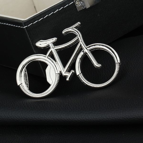 500pcs Botella de bicicleta de bicicleta Vino Can Vino Can Wedding Favor Wedding Farty Metal Keychain llave de llave de llave plateado