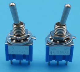 Gratis verzending 500 stks Blue MTS-102 3-PIN 6mm Mini SPDT ON - Op 6A 125VAC Toggle-switches