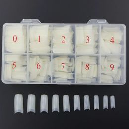 500pcs / boîte Conseils d'ongles acryliques faux ongles avec conception capsules d'ongles transparents