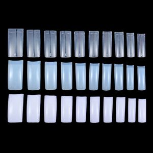 500 pièces/boîte Nature Transparent blanc faux ongles artificiels demi-couverture claire fausse couverture 10 tailles bricolage ABS boîte en plastique Pack 240104