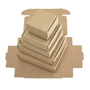 500 stks Bruin Kraft Papieren Box Opvouwbare DIY Gift Pakket Doos Sieraden Papercard Boxen voor Bruiloft Viering Verjaardagsfeestje