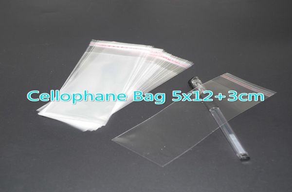 500pcs Clear refermable bopppoly cellophane sac 5x123cm sac-cadeau transparent sacs sacs d'emballage en plastique sceau d'auto-adhésif9317899