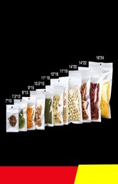 500pcs Clear White Pearl Plastic Opp Emballage Zipper Lock Retail Retaillable Packages de stockage alimentaire à long terme Sac Sac Mylar BA5138878