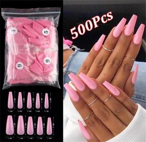 500pcs Colorful Faux Nails Long Ballerina Cercot Forme UV Extra Extra Full Full Wrap Color Couleur Couleur Ballerine Nails1687237
