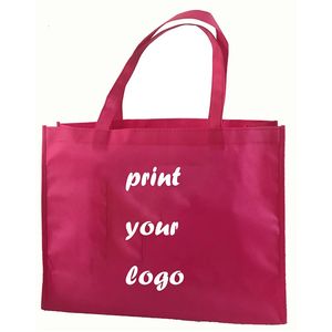 500 stks aangepaste tassen boodschappentassen met hoge kwaliteit non-woven boodschappentassen print aangepast formaat elke kleur 240318