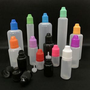 500pcs E Flacons compte-gouttes liquides 3 ml 5 ml 10 ml 15 ml 20 ml 30 ml 50 ml Bouteilles en plastique avec bouchon à l'épreuve des enfants et embouts fins Récipient vide pour jus