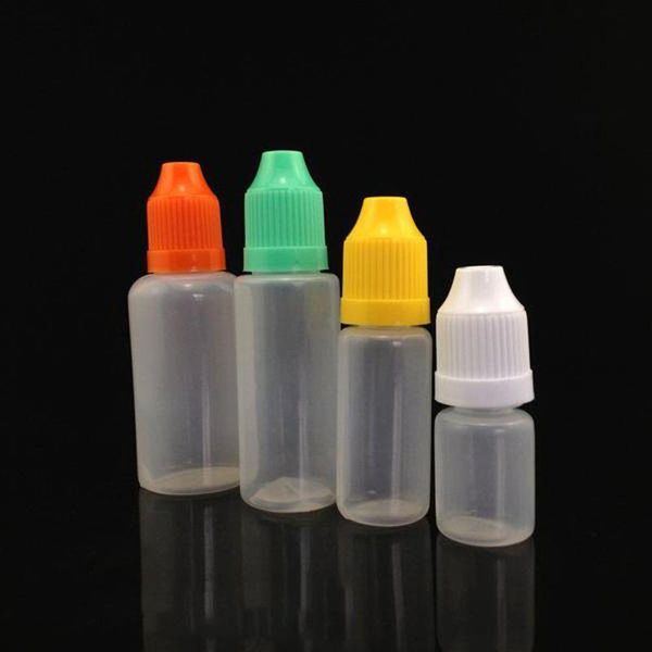 500 Uds E botellas cuentagotas para líquido 3ml 5ml 10ml 15ml 20ml 30ml 50ml 60ml botella de plástico con tapa a prueba de niños y puntas finas botella vacía para Bjdl