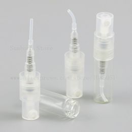 500 stks fabriek groothandel 2 ml helder glas parfum verstuiver fles 2cc mini spuitfles test monster verpakking container