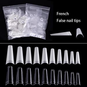 500 pièces faux ongles Art conseils français naturel Transparent cercueil faux ongles conseils acrylique UV Gel vernis à ongles manucure