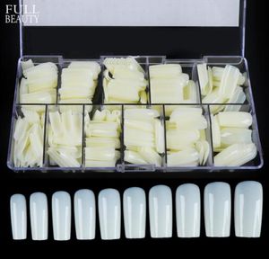 500 pcs valse nageltips Clear Natural Artificial Fake Tip Nails Art Practice Display Design Design UV Gel Manicure Tools CH16259411072