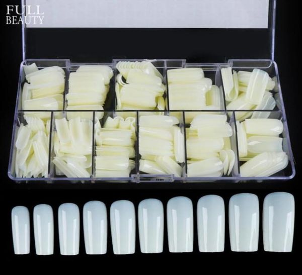 500pcs fausses pointes à ongles clairs naturels artificiels faux pointes clous de pratique art conception de conception de manucure de gel uv ch16257661447