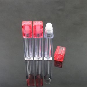 500 Uds., envío rápido, 6,5 ml, brillo de labios cuadrado, rollo de aceite en botella, contenedor de maquillaje recargable vacío portátil, viales de tubo