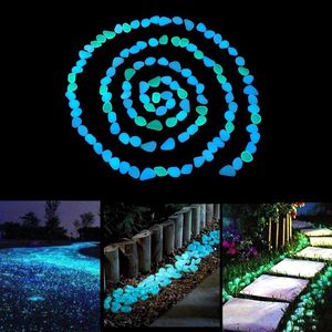 500 stks tuin lichtgevende gloeiende steen Pebble gloed in de donkere stenen rotsen voor loopbruggen pad patio gazon decor decoraties