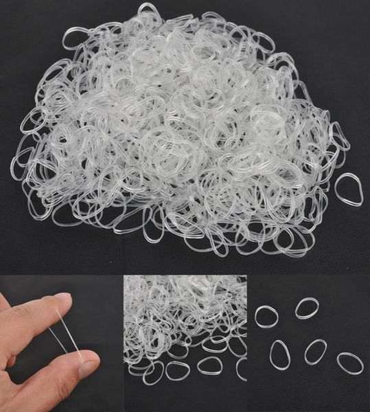 500pcs Hair Tie Band Ponytail Solder Elastic Rubber Clear White White Femmes DIY Hair Styling Tools Accessory Circle Ponytail Headwear3224758