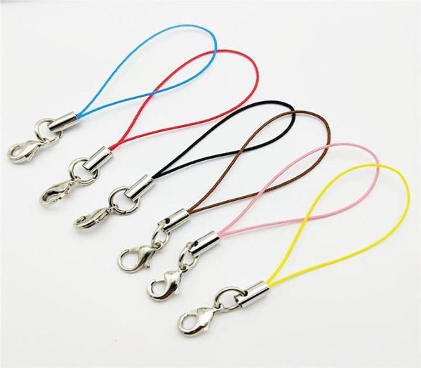 500pcs Lanyard lariat Strap Cordons de corde de lobs de corde Hookchains Crochets mobiles Charmes Accessoires de sacs de porte