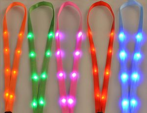 500 pièces lumière LED lanière porte-clés ID porte-clés carte 3 Modes clignotant corde suspendue 7 couleurs faveur de fête