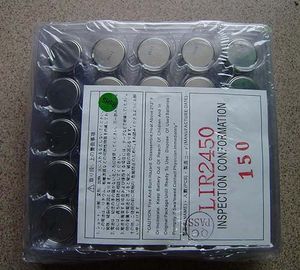 500 pièces LIR2450 pile bouton Rechargeable 110mAh 3.6V piles bouton Lithium ion pour PCB