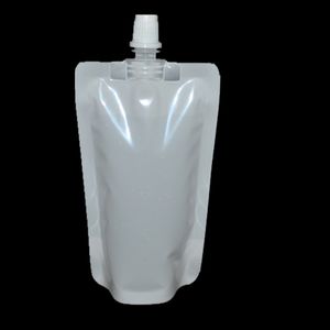 500 pcs/lot 100 ml Stand Up boisson paquet bouteille sacs Transparent moue sac blanc argent poche sacs pour boisson lait