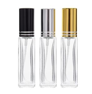 500 pcs/lot 4 ml 8 ml mini bouteilles de parfum en verre vaporisateur de voyage atomiseur bouteille de parfum vide avec bouchon de pulvérisation noir or argent