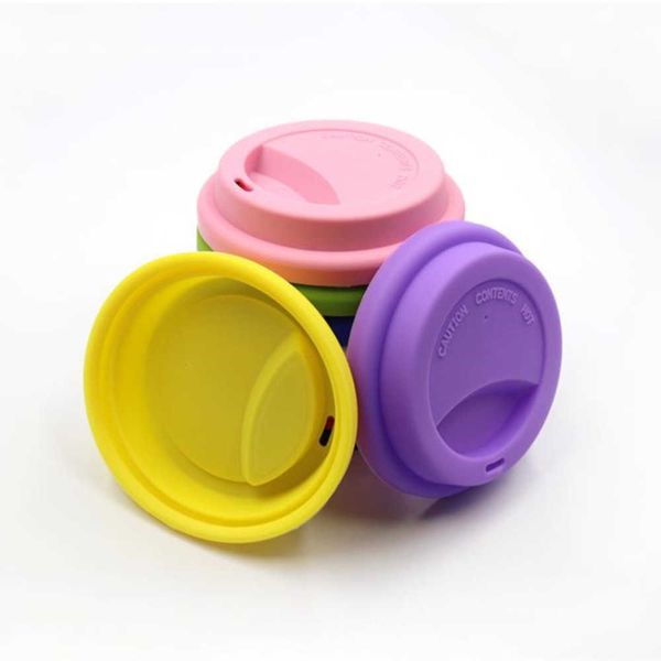 500pcs / lot 9cm de cuivre de lait en silicone réutilisable Couverct de tasse Couvercle couvercle de couvercle de couvercle de bouteille pour autres tasses de matériaux en gros