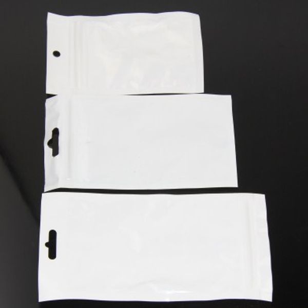 500 unids/lote transparente/blanco perla plástico Poly OPP embalaje Zip paquetes al por menor bolsa de plástico PVC 11*18cm 12*15cm 12*20cm 13*21cm 13*24cm 16*24cm