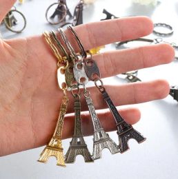 500 stks/partij Fashion Klassieke Franse Frankrijk Souvenir Parijs 3D Eiffeltoren Sleutelhanger Sleutelring Ring Gratis Verzending Party Favor