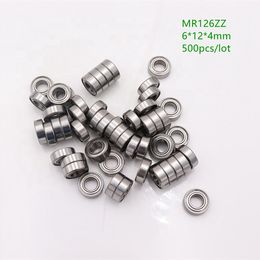 500 unids/lote MR126ZZ MR126 ZZ MR126Z 6x12x4mm cubierta de Metal miniatura rodamiento rígido de bolas 6*12*4mm