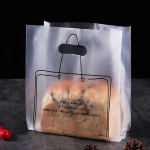 500 stks/partij Plastic Zak voor Bakken Ei Taart Sushi Verpakking Brood Taart Winkel Wegwerp Zak Takeaway Plastic Tote Gift bags