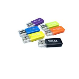 500 %/Lot Professional TF Memory Card Readers USB 2.0 T-Flash TF-kaartlezer Gratis verzending