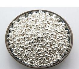 Perles rondes en alliage plaqué argent, 500 pièces/lot, perles d'espacement pour la fabrication de bijoux, accessoires de bricolage 3 4 5 6 8mm