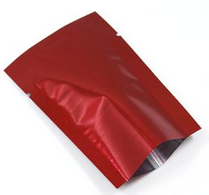 Sac d'emballage en aluminium, 500 pièces/lot, sac d'emballage en aluminium rouge thermoscellé, sac d'emballage sous vide en Mylar pour thé, snacks, sacs de rangement pour café