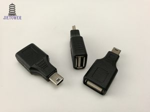 500 unids / lote USB Una hembra a mini b Adaptador de 5pin Adapter Jack