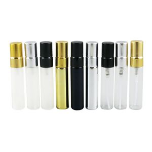 500 pcs/lot vente en gros 5 ml Mini Portable voyage clair givre or noir parfum atomiseur bouteille échantillon pulvérisateur conteneur