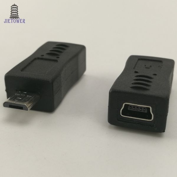 500 unids / lote al por mayor Micro USB Macho al Mini Adaptador de cargador de cargador adaptador de 5pin