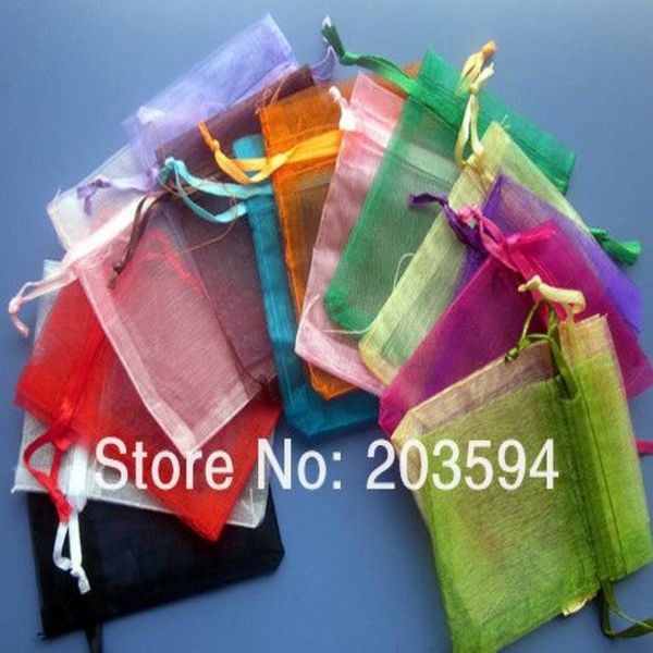 Sacs en Organza de couleur claire, 500 pièces, emballage de bijoux, sacs cadeaux de mariage, 7x9cm, pochettes 312q