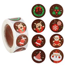 500 stks Merry Christmas Stickers Tree Elk Candy Bag Sealing Sticker Gifts Box Labels Decoraties Jaar Y201020