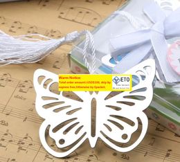500 pièces métal argent papillon signet signets blanc glands mariage bébé douche fête décoration faveurs cadeaux cadeaux