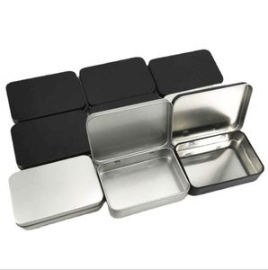 500 stks Mini Tin Gift Box Kleine Lege Black Metal Opbergdozen Case Organizer voor Geld Coin Candy Keys Speelkaart