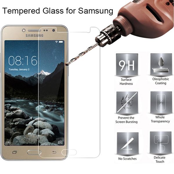 500pcs Téléphone mobile Verre trempé pour Samsung A6S J2 J4 ON6 A9 étoiles J4 J6 J8 J7 PRIME2 DUO Llite Screen Protector DHL