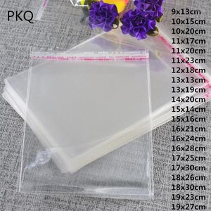 500 pcs Nouvelle Arrivée Sac En Plastique Clair Auto-Adhésif Sac Auto-Scellant Cadeau Bijoux Emballage Refermable Cellophane Poly OPP Sacs12633