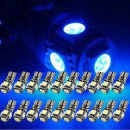 500 stks-Pack Autorefout Gratis CANBUS T10 194 192 168 W5W Deep Blue 5Smd LED-lampen Witte koepel Kaartdeur Courtesy Light Licen Plate Light