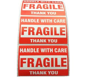 500pcs Emballage Avertissement Stikcer Fragile Handle with Care With Thank You Label Sticker 1 Roll 2x3 pouces 51 x 76mm 6945825